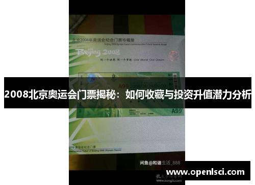 2008北京奥运会门票揭秘:如何收藏与投资升值潜力分析